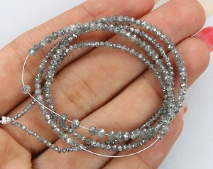 Cuentas facetadas redondas de diamante suelto natural sal y pimienta 43,00 cm 18,25 quilates Q69 - Imagen 1 de 9