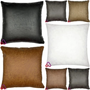 Faux Distressed Leather Cushion With Removeable Insert Sofa Bed Chair Decor Soft - Picture 1 of 6