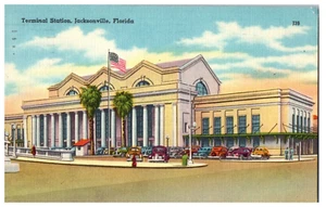 Terminal Station Jacksonville Florida Postcard Posted 1958 - Picture 1 of 2
