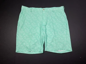 NWT Greg Norman 9" Floral Print Stretch Microfiber Shorts - Green – size 42 - Picture 1 of 6