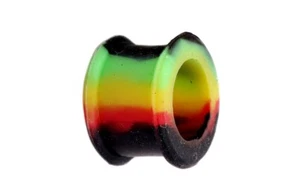 4mm-25mm Rainbow Striped Silicone Stretcher Earing Flesh Tunnel Earplug Expander - Picture 1 of 1