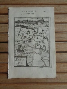 Gravure plan Rome moderne tiré de Description de l'Univers par Mallet - 1675 - Foto 1 di 1