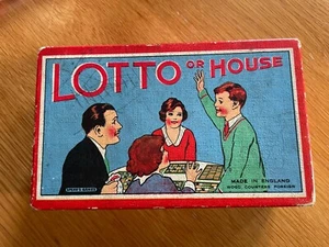 VINTAGE GAME. 1940’s BOXED SPEARS LOTTO OR HOUSE WITH INSTRUCTIONS - Picture 1 of 7