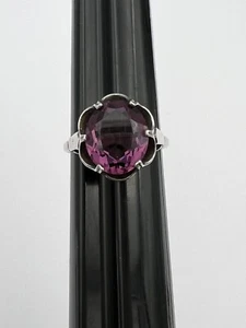 Vintage Sarah Coventry Sterlingsilber lila Stein Ring Größe 7,25 - Bild 1 von 7