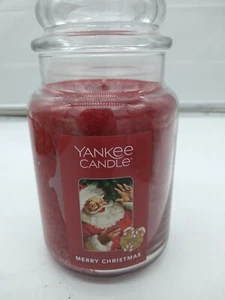  Yankee Candle "MERRY CHRISTMAS" Peppermint ~Large 22 oz..~WHITE LABEL ~ NEW - Picture 1 of 2