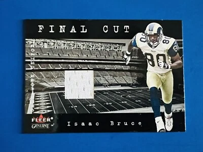 2001 Fleer Genuine Isaac Bruce Rams Final Cut Game Worn Jersey Card - Image 1 of 2