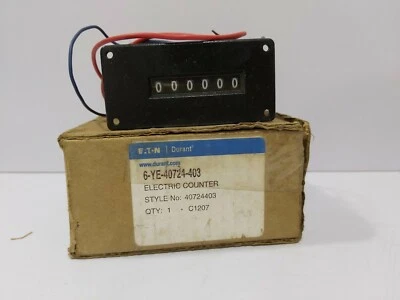 Eaton Durant 6-YE40724-403 Electric Counter 6YE40724403ER Style No-40724403 - Image 1 of 2