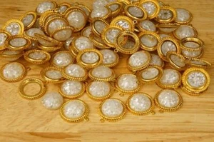 Artisan Costume Jewelry Supply Lot Iridescent Confetti Lucite Round Dome Charms - Picture 1 of 3