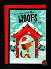 CHRISTMAS From the Dog House Lights Snow - LARGE- Greeting Card NEW W/ TRACKING