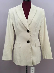 NWT Zara Women's LINEN BLEND FITTED BLAZER Blogger Favorite Sand Size M 2634/505 - Picture 1 of 8