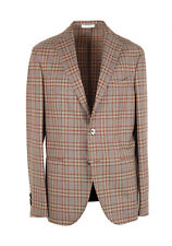 Boglioli K Jacket Brown Checked Suit Size 48 / 38R U.S. New With Tags