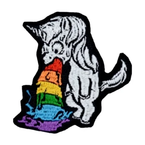 Parche bordado de vómitos arco iris estilo niña moda lindo cultura pop - Imagen 1 de 1