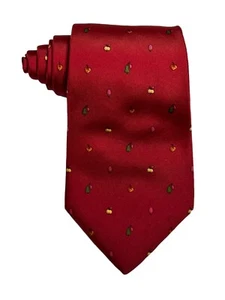 Corbata roja de diseñador Salvatore Ferragamo 100 % seda para hombre 61" x 3,75" tal cual* - Imagen 1 de 4