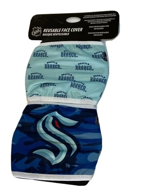 Seattle Kraken NHL Face Mask Covering 2-pack Logo NEW - Image 1 of 4