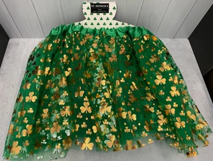 St. Patrick's Day tulle Skirt Tutu green with gold shamrocks Adult Ones Size - Picture 1 of 1