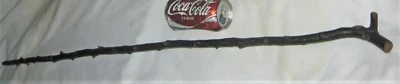ONE ANTIQUE IRISH BLACKTHORN SHILLELAGH WALKING TREE WOOD ART STICK CANE BLACK  - Image 1 of 4