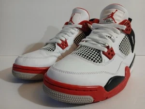 Air Jordan 4 Retro GS B Grade Gr. 7Y White Fire Red Black Tech Grey 408452-160 - Bild 1 von 15