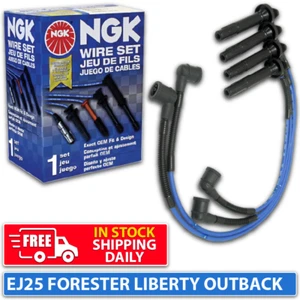 NGK Spark Plug Lead Cable Set for Subaru Forester Liberty Outback EJ25 2.5L - Picture 1 of 2