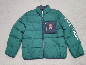 Nautica Puffer Jacket Mens XL Winter Coat Outdoor Spell Out Sleeve Warm - Picture 1 of 14