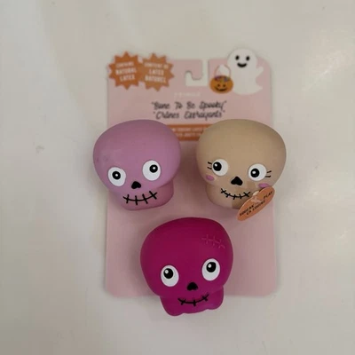 NUEVO Juguetes para Perros 3 Mini Látex Chirriante “Hueso para ser Espeluznante” | Flecos Foto 1 de 4