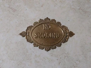 Placa de letrero de latón "no fumar" de colección estilo victoriano de una sola cara 6,25 X 4" - Imagen 1 de 6