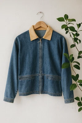 Не связывайтесь с Texas женщин L синий Jean джинсовой ткани куртка богемное Western ацтеков вышивка - Изображение 1 из 4