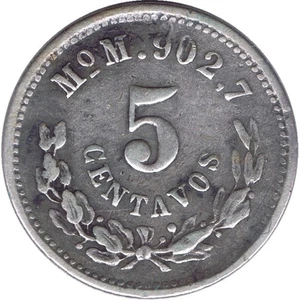 MEXICO MONEDA DE PLATA 5 CENTAVOS 1891 MºM - Bild 1 von 2