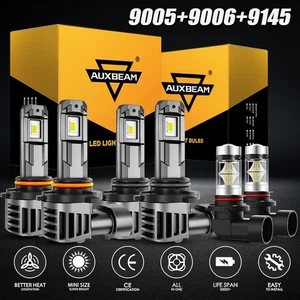 AUXBEAM LED Headlight High Low Beam Fog Bulb 6500K For GMC Canyon 2004 2005-2012 - Picture 1 of 12