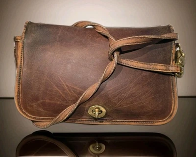 Bandolera de Colección COACH Bolso Guante Cuero Curtido Penny Bolsillo EE. UU. 9755 Envejecido Foto 1 de 4