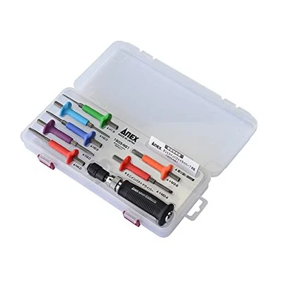 ANEX Impact Driver Mini Type Screwdriver with Case Bit 7 Pieces Set No.1903-NS1 - Image 1 of 4