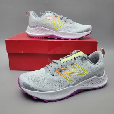 Crianças tamanho 5 New Balance Dynasoft nitrel V5 largura grande cinza roxo meninas  - Imagem 1 de 4