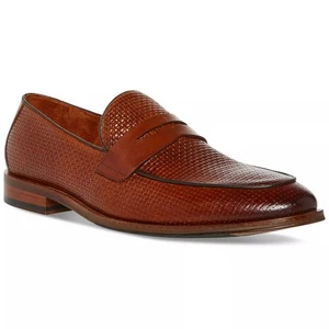 Mocasines Steve Madden Hombres Tejidos en Tarin Penny Talla EE. UU. 11M Cuero Tostado - Imagen 1 de 5