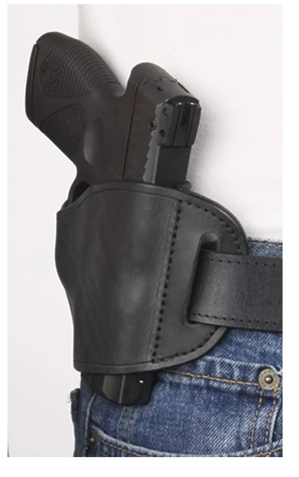 Black Leather Pancake Holster With Belt Loop Fits Ruger 380 Security - Image 1 of 2