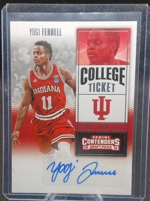 2016 YOGI FERRELL AUTO - COLLEGE TICKET - PANINI COLLEGE DRAFT PICKS 🏀 NM-MT  - Image 1 of 2