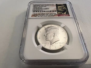 2014-P SILBER 50. JAHRESTAG H.R. ER. Kennedy HALBER DOLLAR NGC PF69 UC LETZTE - Bild 1 von 4