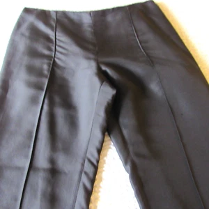 100% Silk Black Pants 12 Lined Tailored Fit Transitions Straight High Rise Vtg - Picture 1 of 11