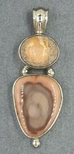 Jasper & Boulder Opal Womens Pendant 925 Sterling Silver Fine Jewelry 
