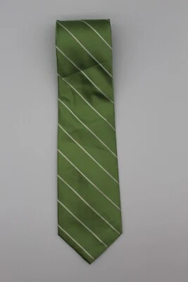 Corbata a rayas diagonales verde y blanco Merona Foto 1 de 4