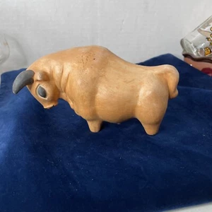 Vintage BULL Pottery Signed Figurine Art - Picture 1 of 11