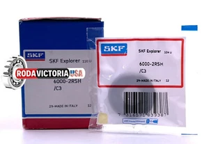 SKF 6000 2RSH DEEP GROOVE BALL BEARING, RUBBER SEALED 10x26x8 mm - Picture 1 of 4