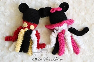 Intensivstation Frühchen Oktopus handgefertigter Baby Oktopus 7 Zoll Mickey und Minnie Mouse inspiriert - Bild 1 von 2