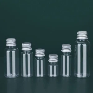 10pcs 5ml/8ml/10ml/15ml/20ml/30ml Plastic Bottles with Aluminium Lids Mini Jars" - Picture 1 of 13