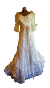 Vintage Dance-Allure Womens Prarie Wedding Dress Size 10 - Picture 1 of 7