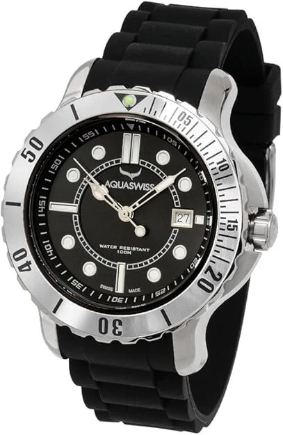 Reloj de cuarzo resistente para hombre Aquaswiss correa de goma de acero inoxidable 96G002 Foto 1 de 1