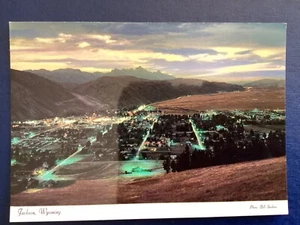 Postcard Jackson Wyoming Panorama at Night A196 - Picture 1 of 2