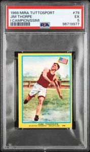 1968 Mira Tuttosport I Campionissimi #79 Jim Thorpe HOF PSA 5 EX, 8 Total Graded - Picture 1 of 2