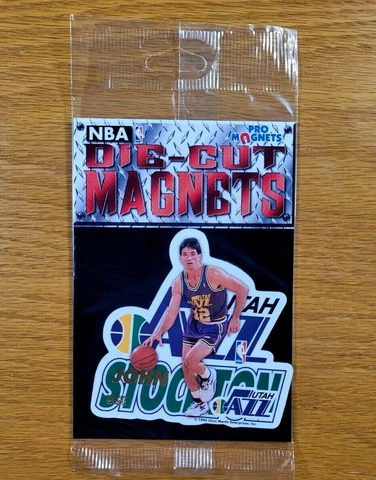 JOHN STOCKTON Utah Jazz Vintage 1996 NBA Basketball Die-Cut Fridge Magnet Cover
