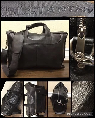 BOSTANTEN - Cuero Guijarro Negro - Maletín de Negocios / Bolso de Hombro Mensajero Foto 1 de 4