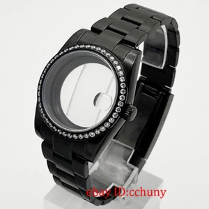 36mm/39mm Schwarz Uhrengehäuse Saphirglas passend für NH35 Miyota 8215 ETA 2824 Werk - Bild 1 von 13