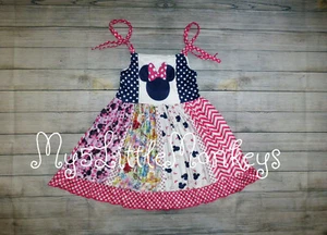 NEW Boutique Minnie Mouse Girls Sleeveless Twirl Dress - Picture 1 of 9
